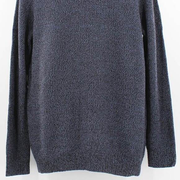 Flag & Anthem Button Mock Neck Sweater in Navy Heather Size Large - Picture 3 of 12